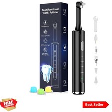 Tooth Polisher, Rechargeable Teeth Polisher with 5 Brush Heads, 4 Speed Modes...