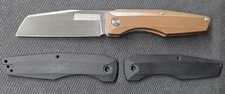 LNIB! Vero Engineering Axon Mini Liner Lock Hand Rubbed M390 Copper/Carbon Fiber