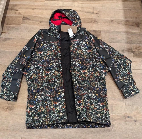 Parka uomo Burberry "Parkhurst" stampa floreale nylon twill nero medio $2530