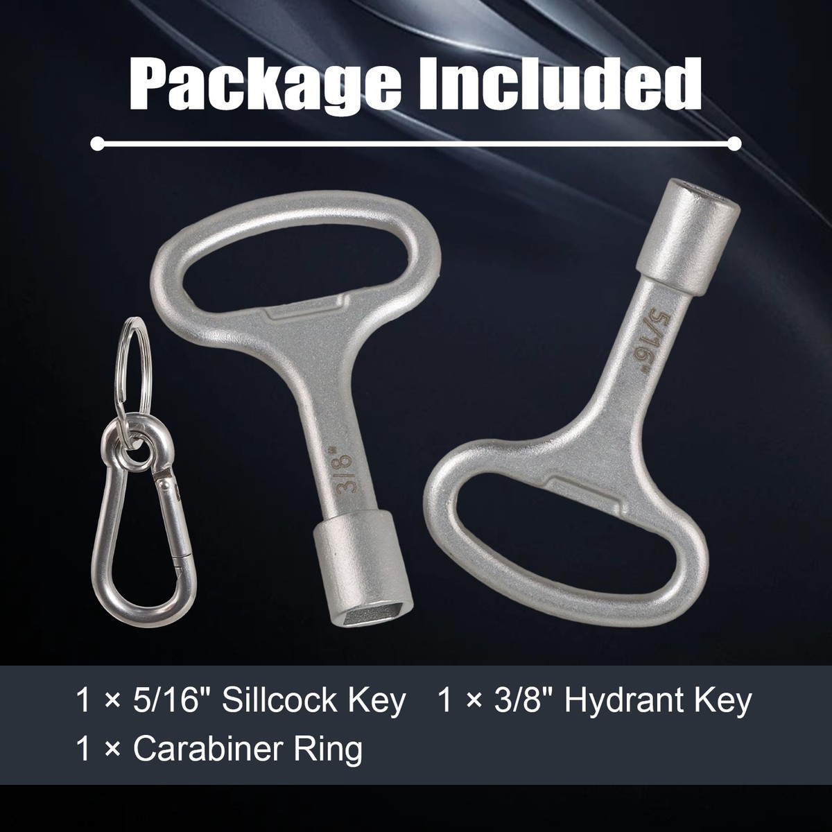 Upgraded Stainless Steel 5/16" Square Hydrant Key – Sillcock Water Key For Outdoor Hose Faucet, Wall Spigot Shut-Off Tool, Replaces #80132