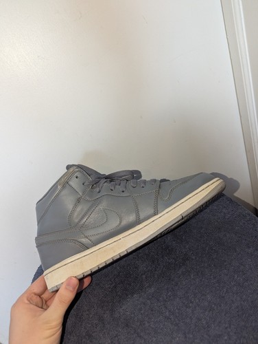 Nike Air Jordan 1 Mid Cool Grey 2015 taglia 9,5 554724-031 sneakers pelle - Foto 9 di 23