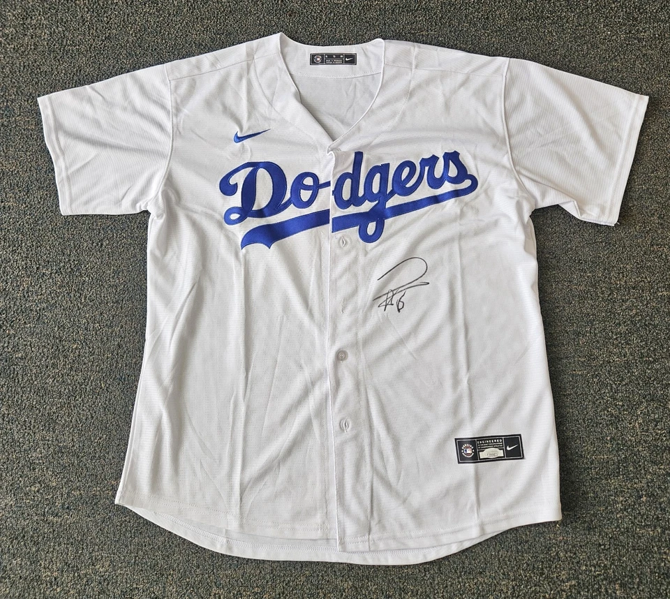 Hye-Seong Kim Signed Autographed White Jersey Dodgers JSA COA  - Image 2 of 3