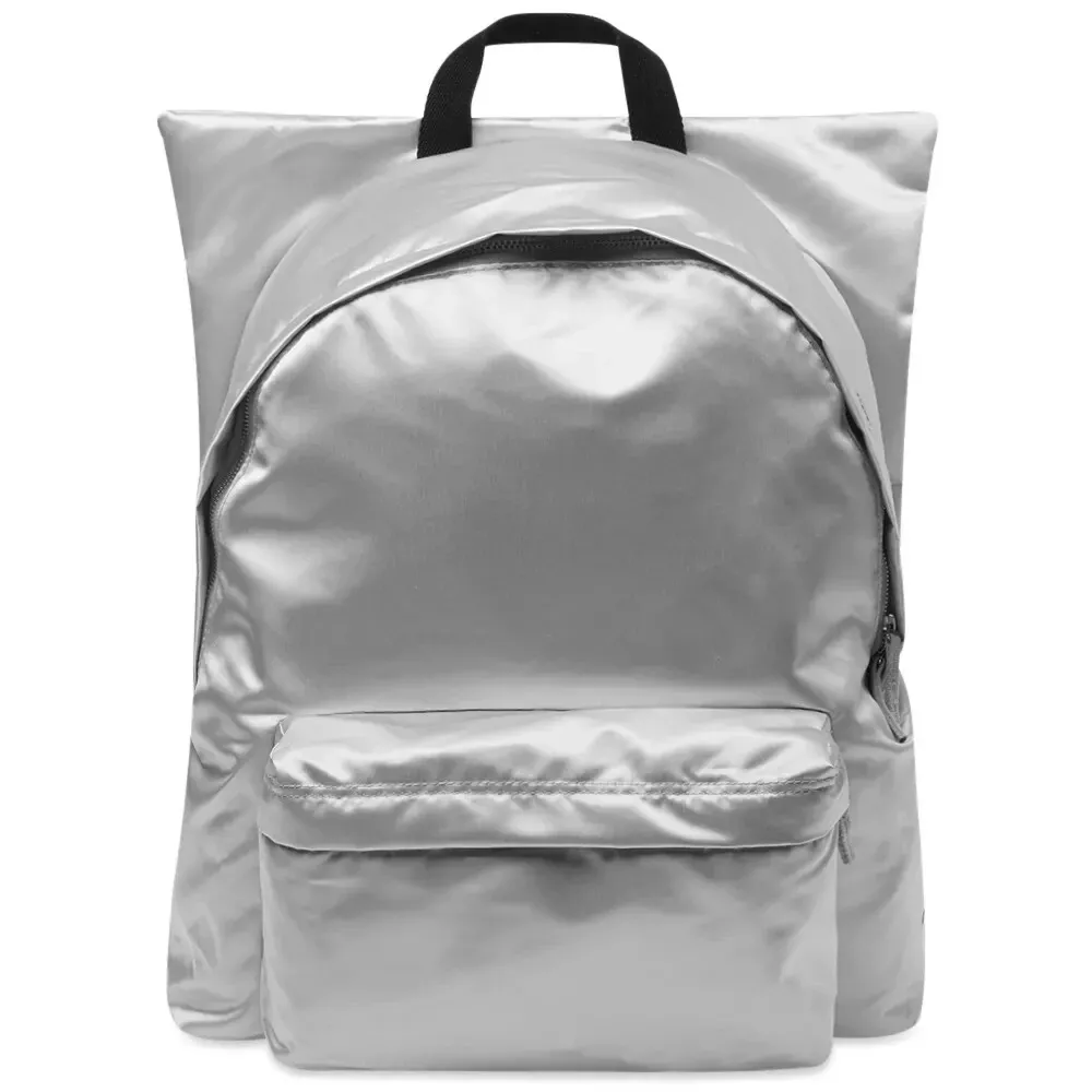 EASTPAK X RAF SIMONS Poster Padded Backpack, Silver Satin Punk, 31.5L 