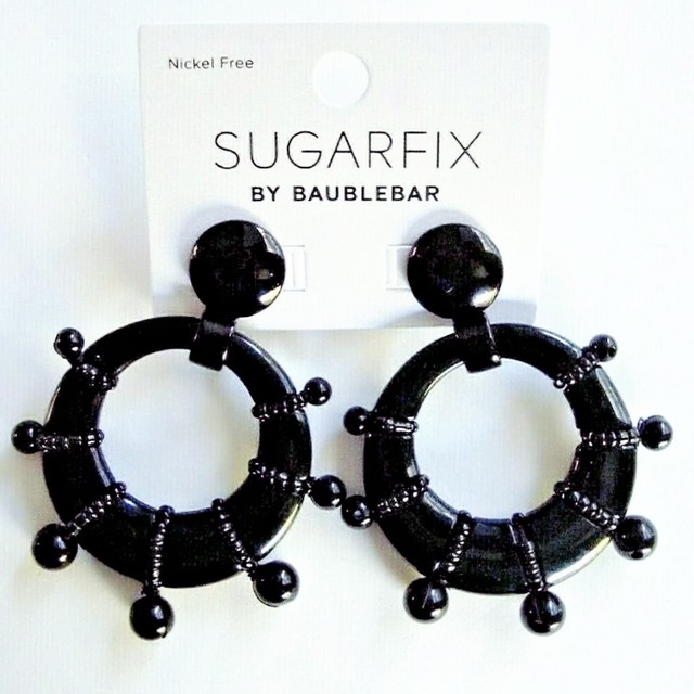 black beads ear rings