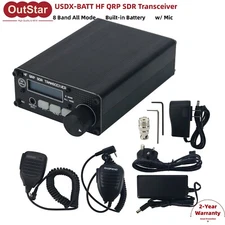 USDX-BATT HF QRP SDR Transceiver Full Set 8 Band All Mode 3 Button w/ Microphone
