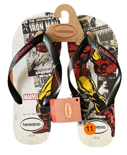 $34 HAVAIANAS MARVEL IronMan Iron Man Men 11 / 12 Flip Flops Sandals Thong - 第 1/3 張圖片