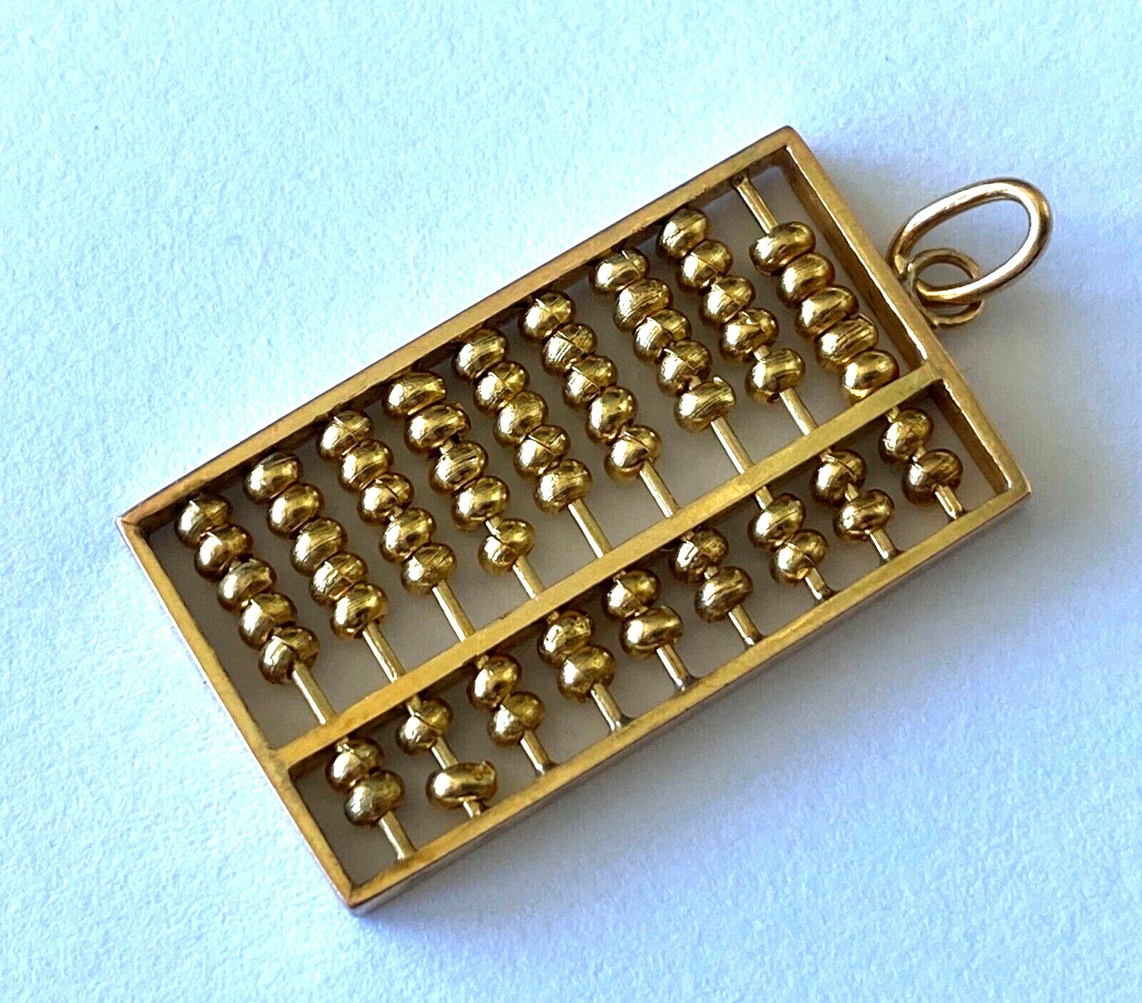 Solid 14K Yellow Gold Working Abacus Moveable Bea… - image 3