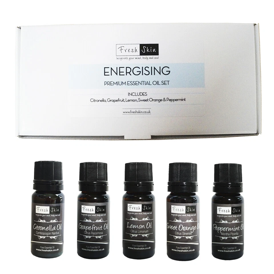 Freshskin 10ml Premium 100% Pure Essential Oil Set – Energising
