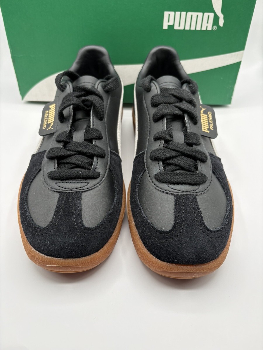 New Puma Palermo Lth Jr 397275 03 Black Gum Casual Shoes Sneakers