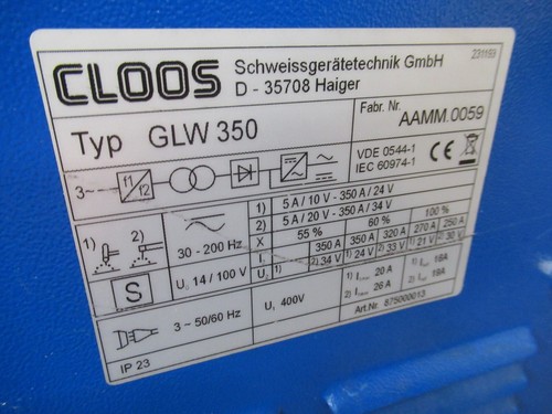 Cloos GLW350 Schweissgerät AC/DC 350A Cloos 875000013 - Bild 12 von 13