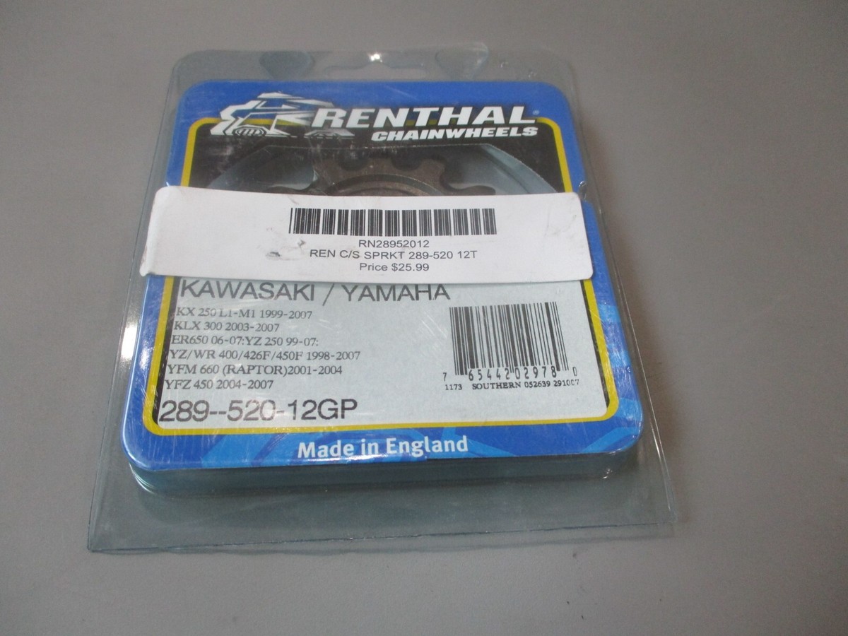 NOS Renthal Kawasaki Front Sprocket 12T 99-07 KX250 03-07