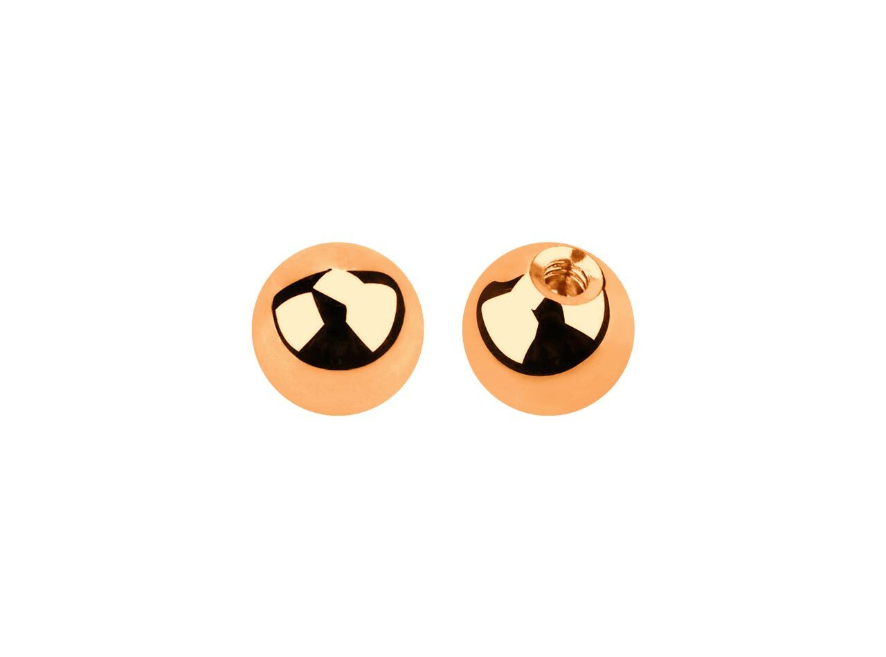 Piercing Jewelry Replacement Closure Ball Rose Gold Steel in 2mm, Thread 1.2mm
