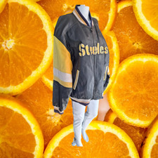 Vintage NFL Mirage Letterman PITTSBURGH STEELERS Leather Varsity Jacket XL