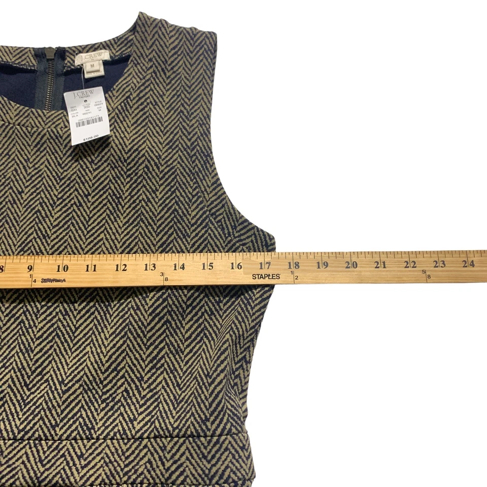 Vestido Ponte Feminino J.Crew Médio Elástico Listra Espinha de Arenque Novo com etiquetas Estilo 06624 * - Imagem 3 de 4