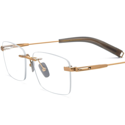 Pure Titanium Men Woman Eyeglass Frames Rectangle Rimless
