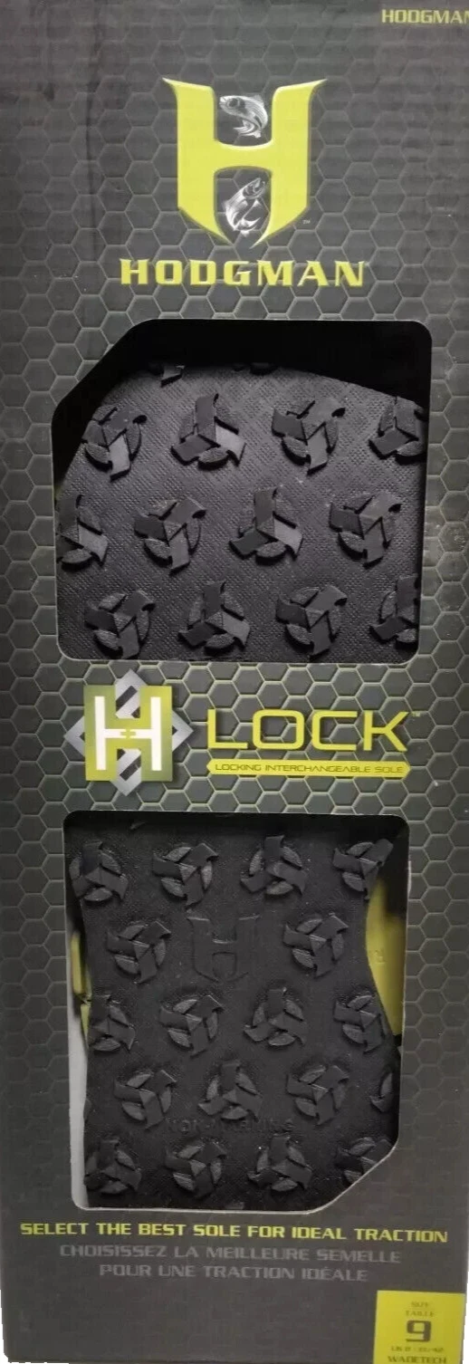 Hodgman HLOCKWT09 Locking Interchangeable Soles Wadetech Rubber Men's Size 9