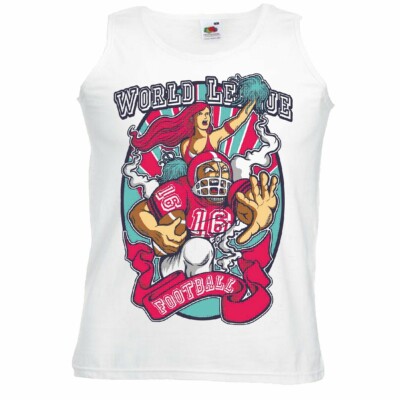 Tank Top FOOTBALL WORLD LEAGUE Fussball AMERICAN FOOTBALL TEAM COLLEGE FOOTBALL