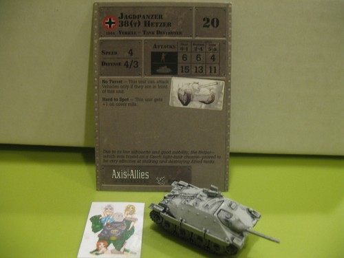 =Axis & Allies Miniatures D-DAY Jagdpanzer 38(t) Hetzer with card 31/45=