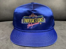 Universal Studios Hollywood Vintage Satin Hat Trucker Mesh Rope Cap VTG Disney