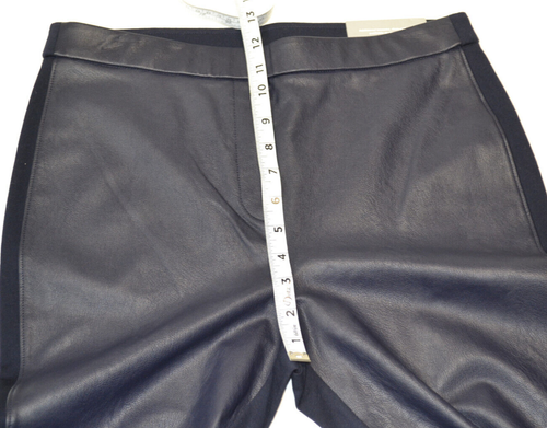 Chico’s US Size 8 Navy Blue High Waist Leggings Faux Leather Front NWT $89 - Picture 11 of 14