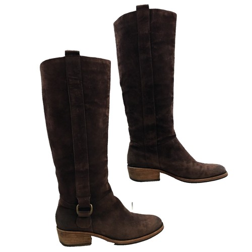 Bussola “ Sevilla” Ebony Brown Suede Knee High Riding Boots 