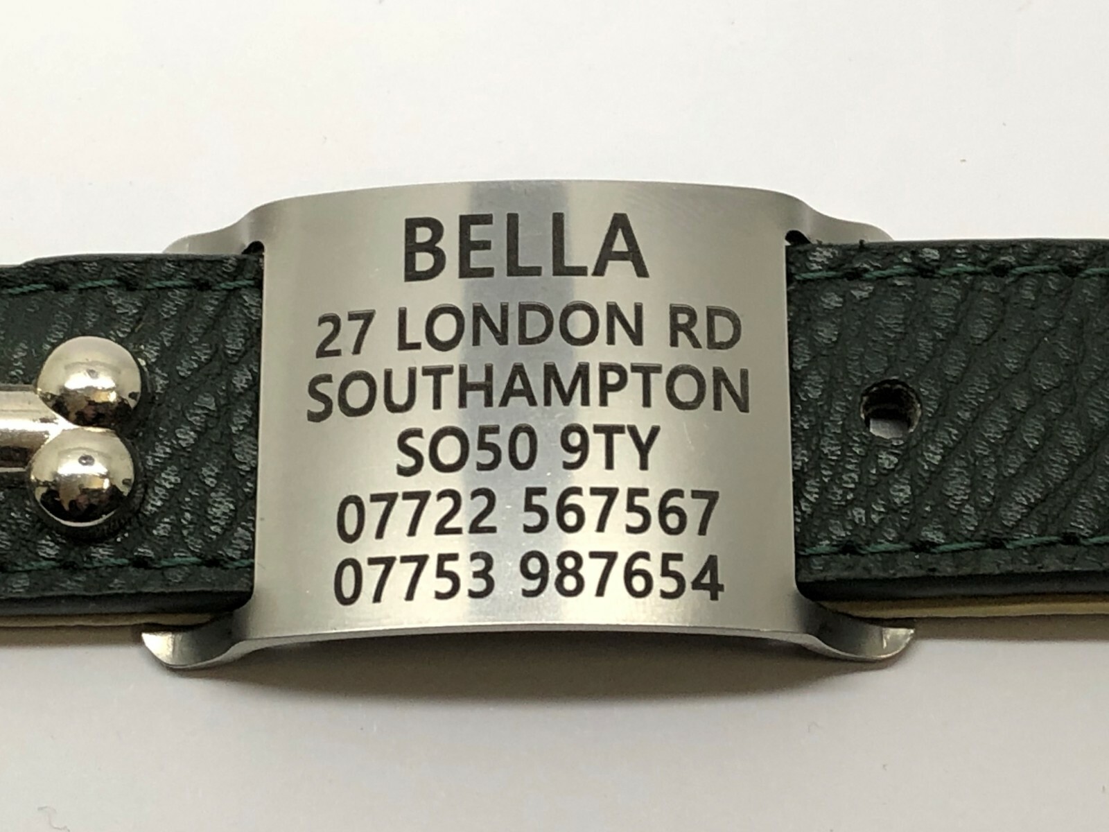 Agility / SLIP ON collar Name tag tags for LEATHER COLLARS Stainless steel eBay