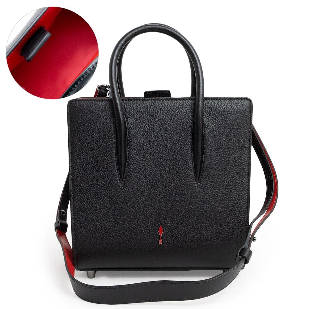 Christian Louboutin Paloma small heel logo Handbag Calfskin, Black