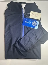 Tailored Sportsman ICEFIL Long Sleeve Ziptop Shirt Black/ Iris Medium