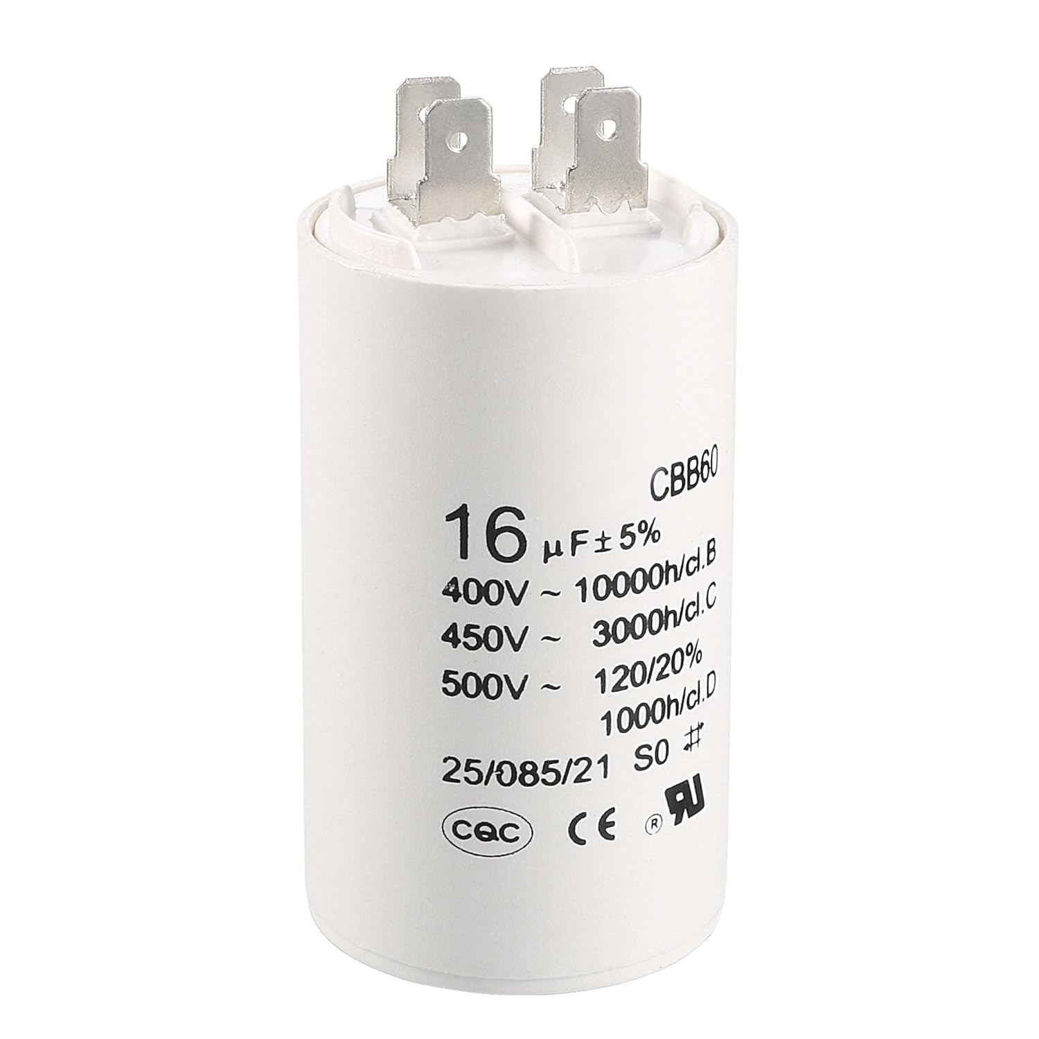 Condensateur CBB60 16uF résout les problèmes de démarrage moteur 450V AC double insert