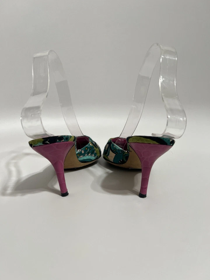 Tacones de mula vintage Dolce & Gabbana verdes florales 36 Foto 4 de 4