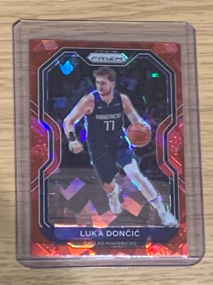 2020-21 Panini Prizm Luka Doncic Cracked Red Ice Dallas Mavericks
