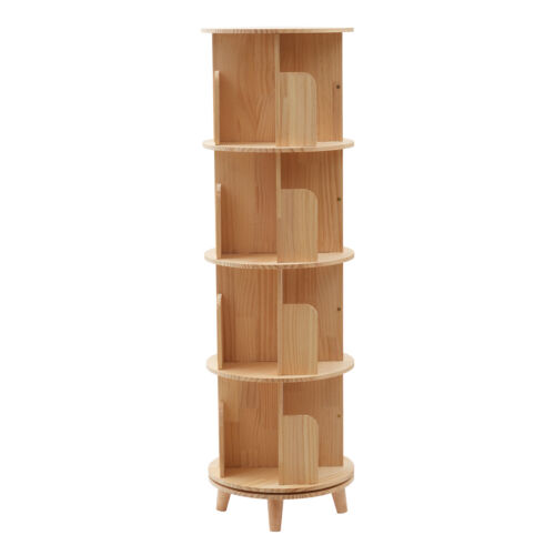 4 Tier Rotating Bookshelf Organizer Floor Standing Storage Shelf Display Rack US - Picture 8 of 12