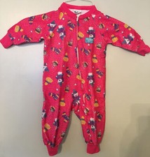 Vintage OshKosh Fleece footed sleeper pjs Sz 2 2T pink Bears