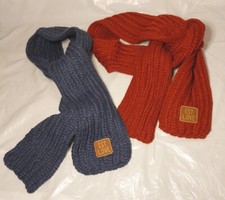 Lot Of 2 EST LOVE Kids Scarves Blue Wine Red NEW