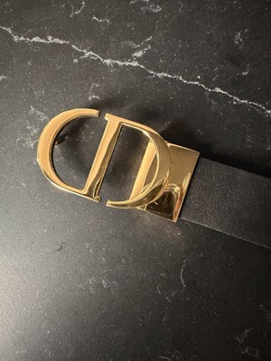 30 Montaigne Reversible Belt Black and Latte Smooth Calfskin 35mm Wide, 80 CM