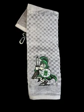 Michigan State (Vintage Logo) Golf Towel / (6in x 23in) 47k Stitches (5in Logo)