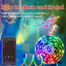 LED Strip Lights 65ft 50ft Music Sync Bluetooth 5050 RGB Room Light with Remote