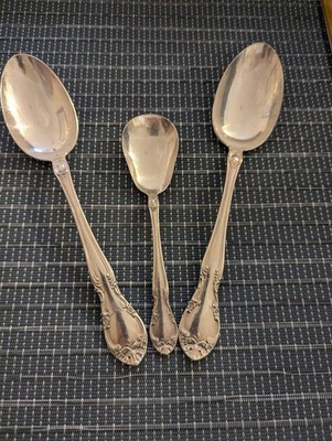 Gorham New Elegance Silverplate Flatware 3 Serving Spoons