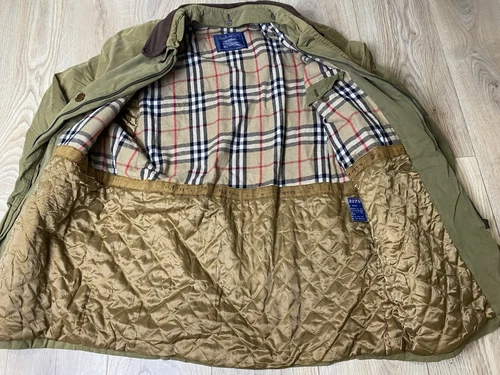 Giacca cappotto beige Burberrys Nova check vintage anni 90 taglia 39 5” EU 50 uomo large