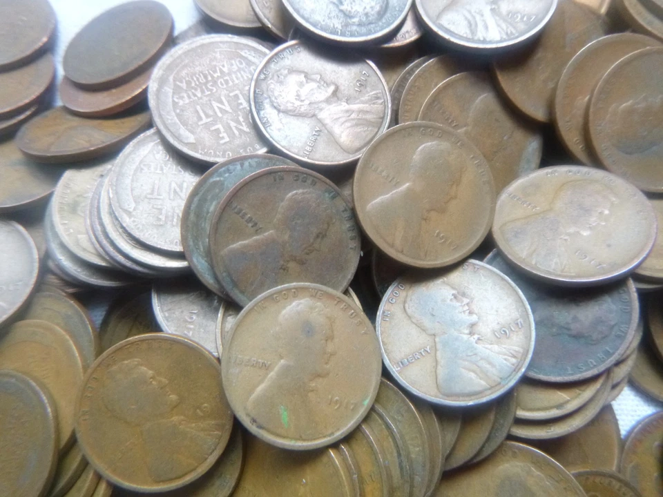 265- 1917-P  LINCOLN WHEAT CENT 5 PLUS ROLLs COINS CIRCULATED - Image 2 of 2