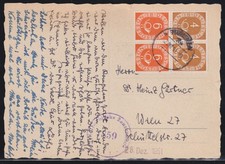 (NUR 20%) POSTHORN ZDR - POSTKARTE / DABEI NR. 124 + 126 ALS PAARE - 240 M&euro;
