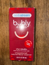 NIP SodaStream Bubly Drops Cherry 1.36 FL OZ Natural Flavor Makes about 12L