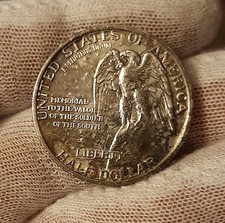 1925 - Authentic STONE MOUNTAIN 50c Silver Half Dollar Coin weighs 12.5 Grams
