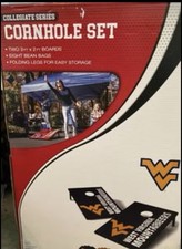 West Virginia University Gold And Navy Matching Long Stripe Cornhole Boards