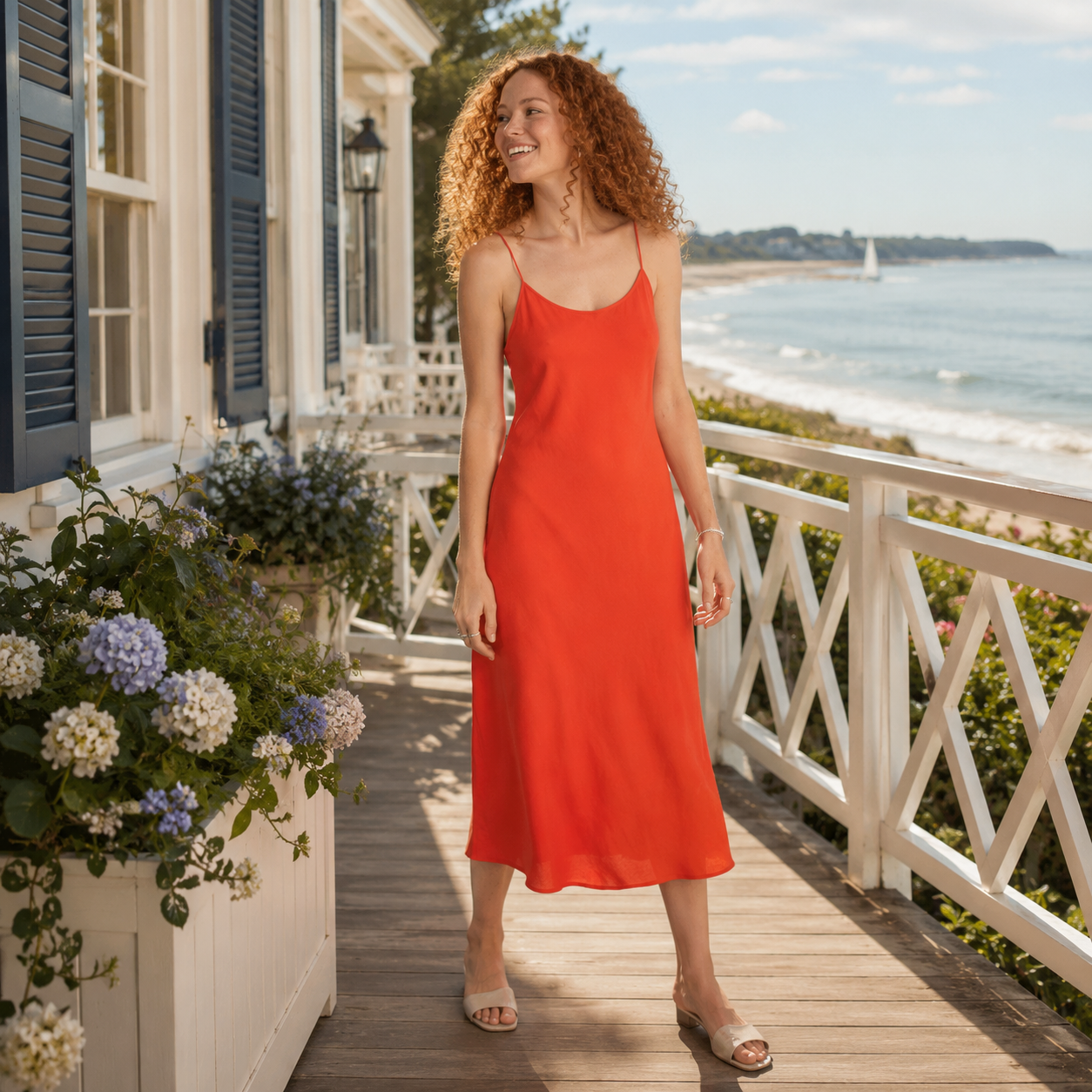 J. CREW Gwyneth cupro blend long slip dress wildfire orange 4