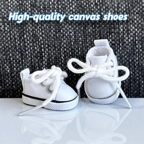 Doll Shoes - Lafufu Accessories Canvas Shoes Cool & Cute Shoes - White (No Doll) - Picture 4 of 6