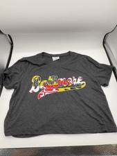 Where I'm From Baltimore Maryland Flag Graphic T-Shirt Black XS Made in USA