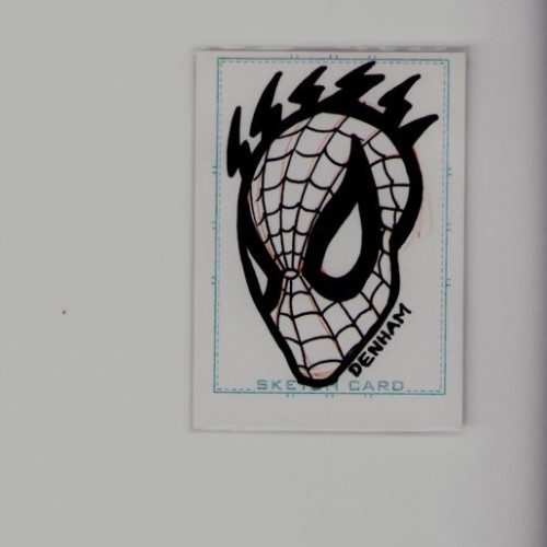 SPIDER-MAN HAND DRAWN SKETCH CARD SIGNED 2007 BY BRIAN DENHAM