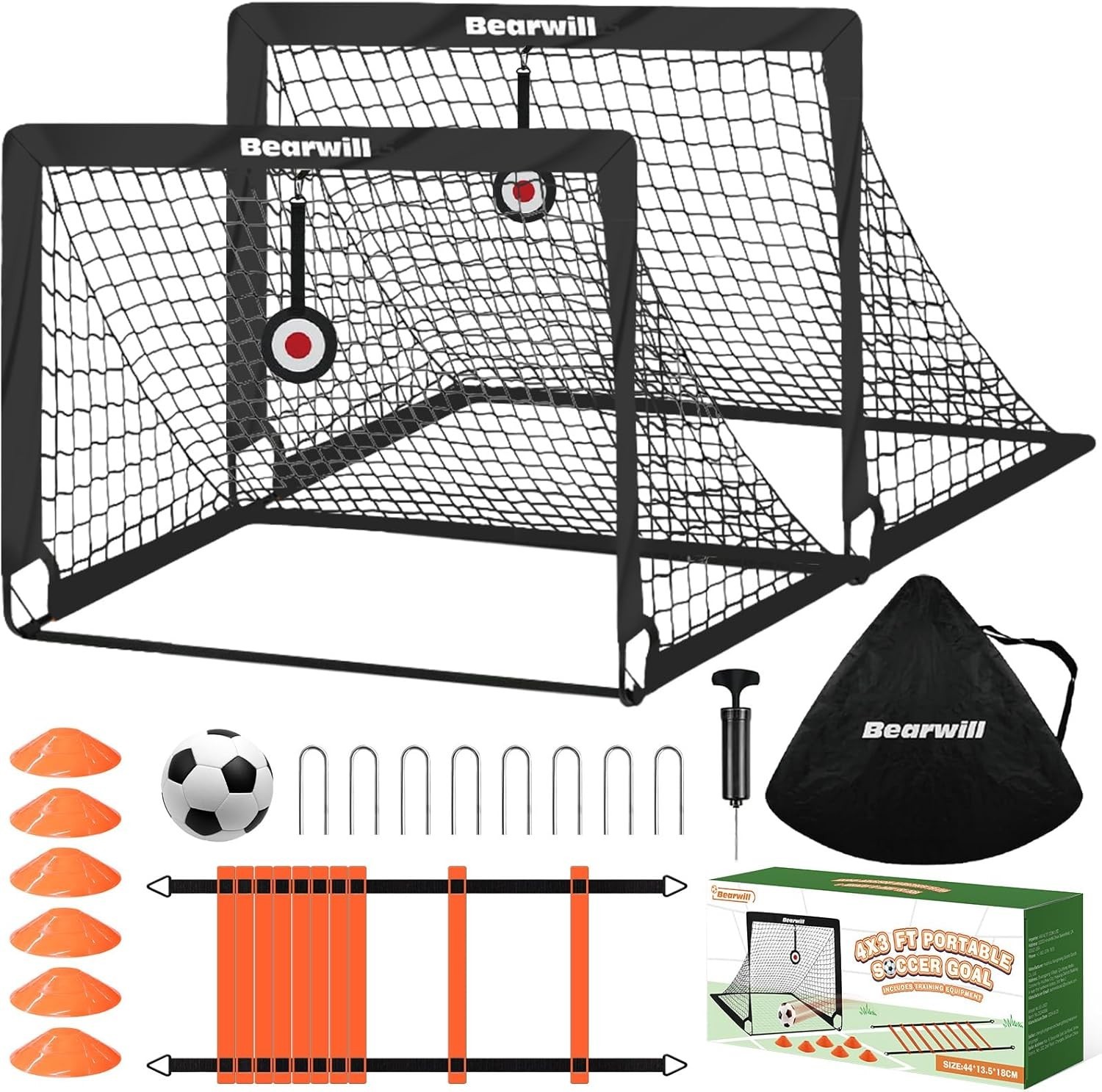 Durable 4x3ft Pop-Up Soccer Goals Set for Kids - Fun & Easy Training Equipment