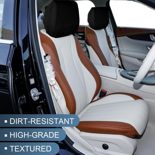 4 PCS Car Seat Headrest Cover Combination, 9.84" x 11.02" 4 PCS, Black - Foto 3 di 6